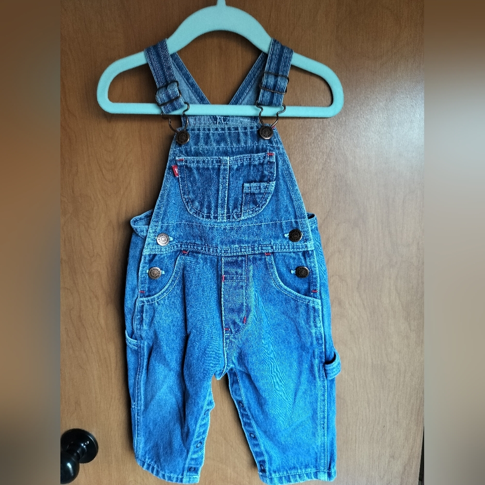Vintage 80s 90s Garanimals Cotton Denim Carpenter Farm Overalls Baby 12M